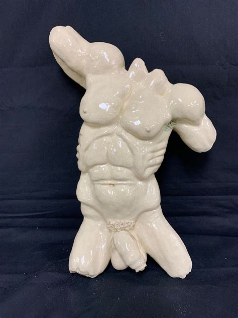 Wall Art Uncircumcised Male Torso Naked Uncut Male With Muscular Physique Original Male