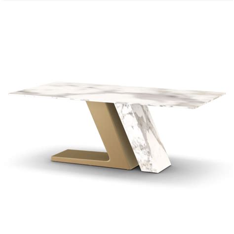 Luxotic Rectangle Modern Sintered Stone Top Dining Table For