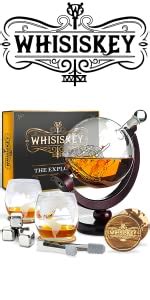 Whisiskey Whiskey Decanter Globe 900 Ml Whiskey Carafe Set