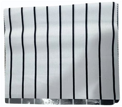 GSM 180 Twill Cotton Print Fabric Check Stripes White At Rs 122 Meter