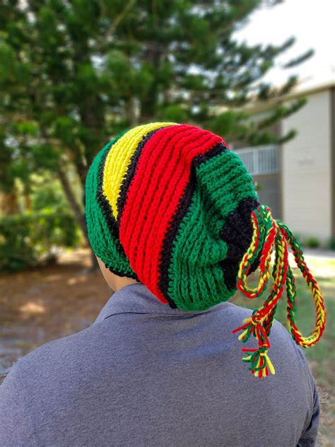 Crochet Rastafarian Dreadlock Tam Hat Dread Sock Tube Hat Etsy