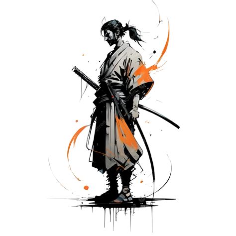 Uma Ilustração De Samurai Png Samurai Arte Samurai Espada De