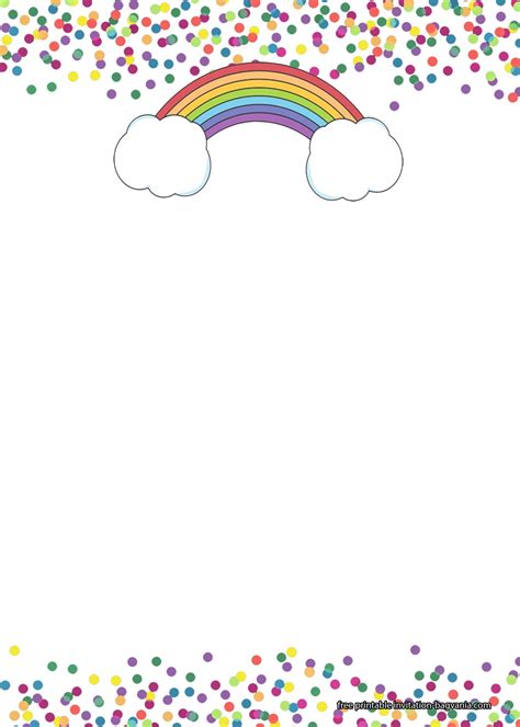 Rainbow Birthday Invitation Templates