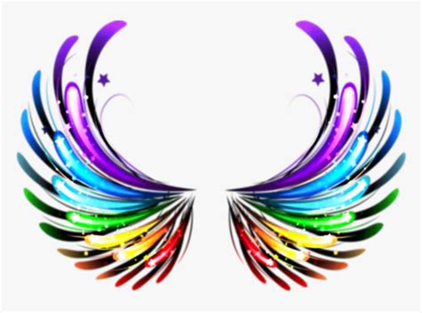 Rainbow Angel Wings Png, Transparent Png - kindpng