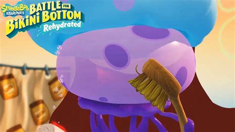 SpongeBob Rehydrated King Jellyfish Boss Fight Gameplay Battle For Bikini Bottom YouTube