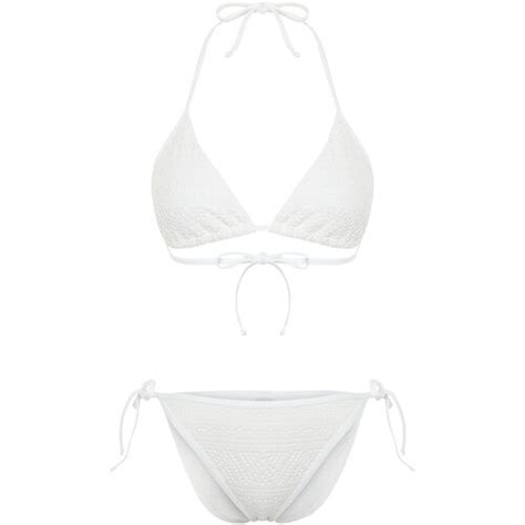 Trendyol White Triangle Tie Textured Bikini Set Eponuda