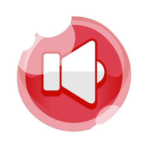 Round red sound button icon. Free download transparent .PNG | Creazilla