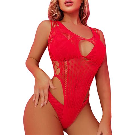 Summer Savings Clearance Women Fishnet Mesh Lingerie BodyStocking Lace