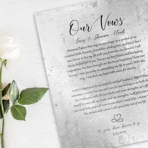 Wedding Vow Art Wedding Vow Sign Custom Wedding Vow Print Tin