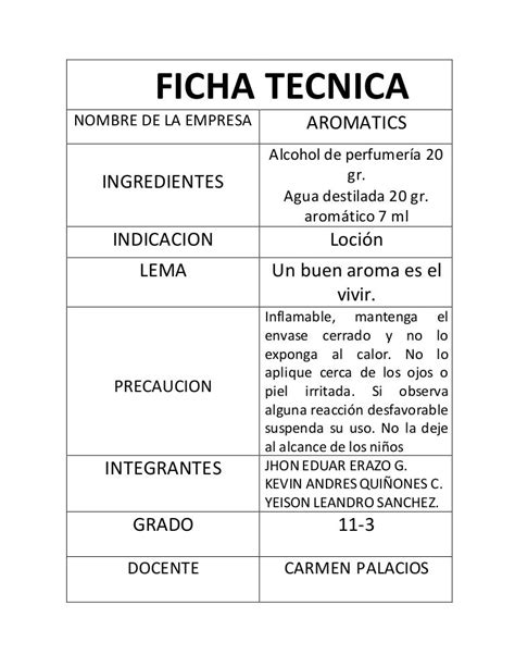 Ficha Tecnica