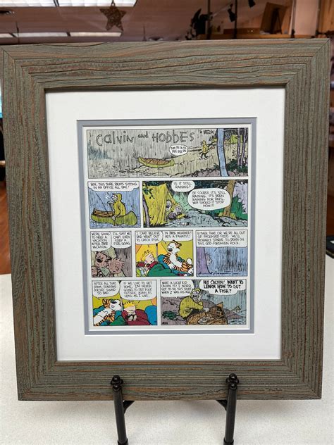 Framed Calvin And Hobbes Dad Camping Comic Bill Watterson Etsy