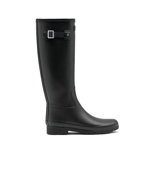 Hunter Womens Refined Slim Fit Tall Wellington Boots In Black