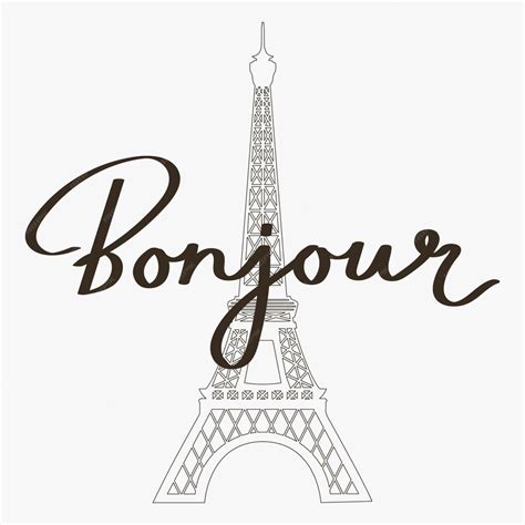 Premium Vector | Bonjour calligraphic inscriptions quotes phrases on ...