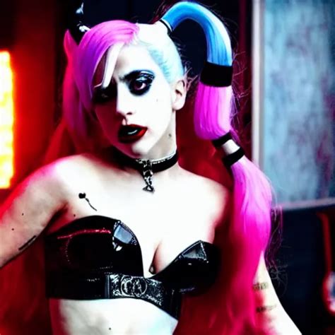 Lady Gaga As Real Life Harley Quinn Cinematic Stable Diffusion