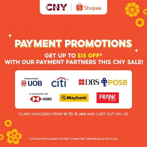 Shopee CNY Sale Bank Vouchers Promotion 15 Jan 2022