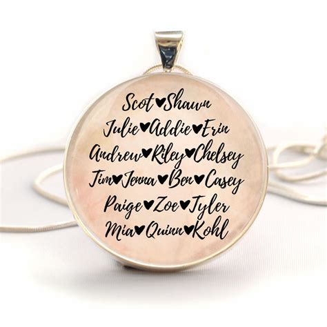 Custom-designed Pendant, Grandmothers & Mothers Personalized Silver