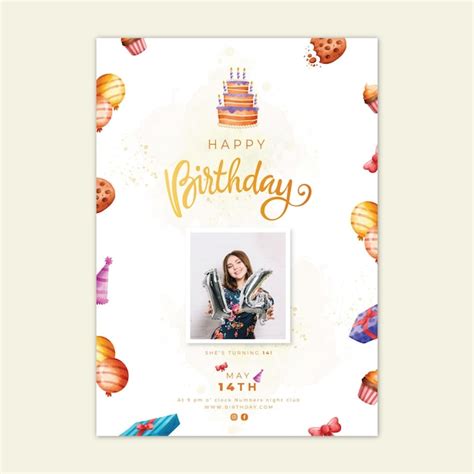 Free Vector | Birthday poster template