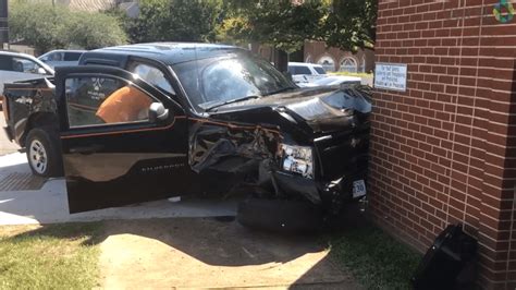 Police Driver Charged After Hitting Two Cars Crashing Into Library