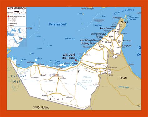 Road map of UAE | Maps of UAE (United Arab Emirates) | Maps of Asia ...