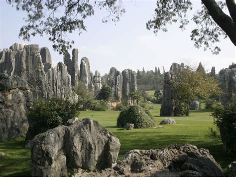 Karst Limestone Formations Kunming China Landscape Features