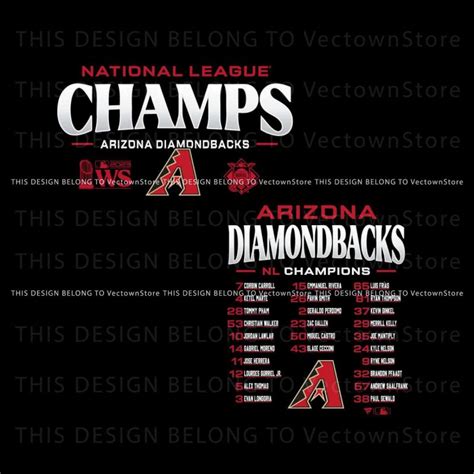 Diamondbacks 2023 National League Champions Roster SVG