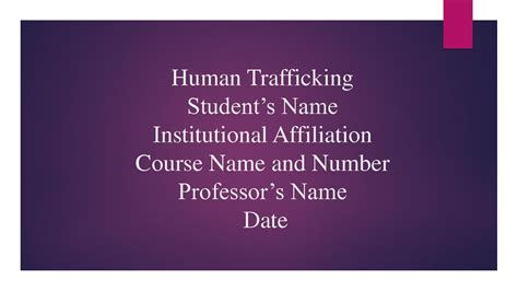 SOLUTION Human Trafficking Powerpoint Presentation Studypool