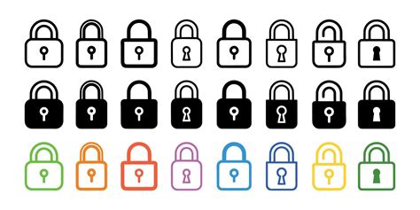 Set Of Lock Icons Illustration In Flat Style 45632116 Vector Art At