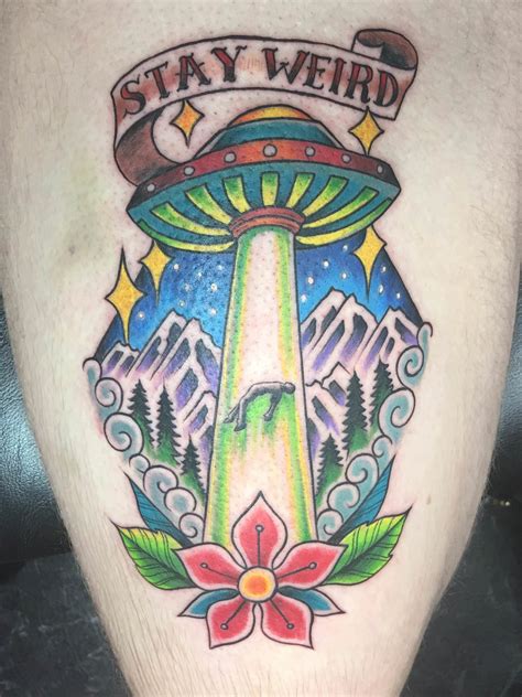 Alien abduction piece by Brian Kwan at Next Chapter Tattoo Clovis NM