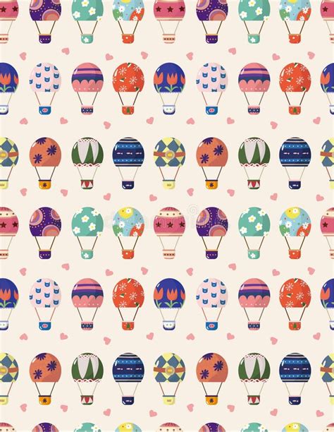 Seamless Hot Air Balloon Pattern Stock Vector Illustration Of Altitude Float