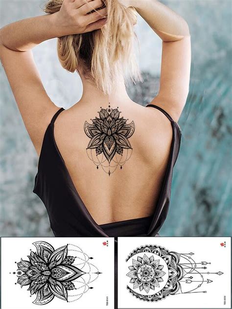 Sticker De Tatouages Kits Motif Fleur Tatouages Temporaires Pour