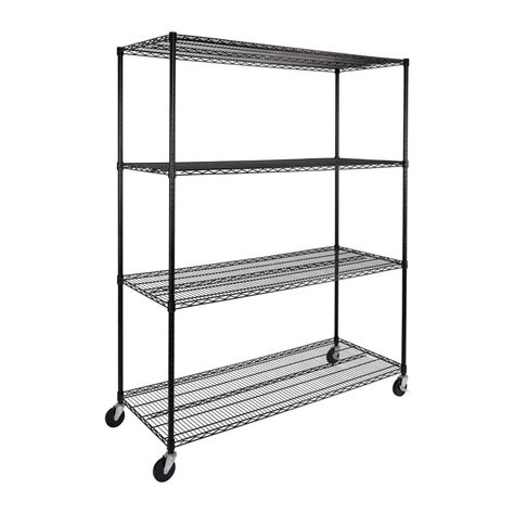 Seville Classics Ultradurable 4 Tier Commercial Nsf Certified Steel Wire Shelving System In