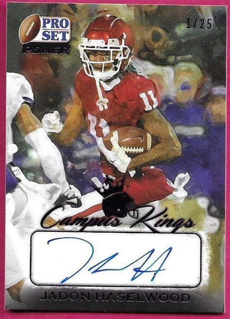 2021 Leaf Pro Set Power Football JADON HASELWOOD Campus Kings Autograph