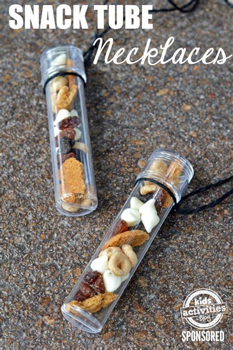 Snack Tube Necklaces Diy Edible Crafts For Kids