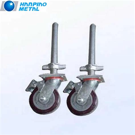 Heavy Duty Scaffold Caster Wheel With Brake PU Cast Iron Scaffolding