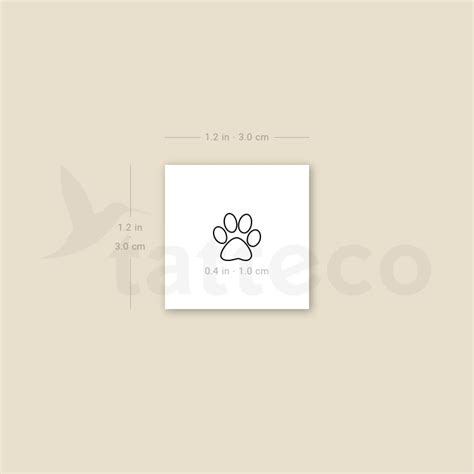 Little Paw Outline Temporary Tattoo - Set of 3 – Tatteco