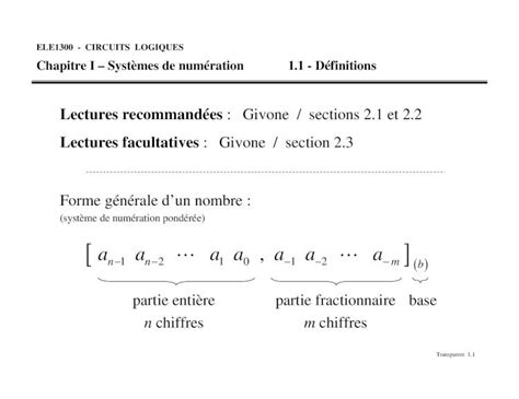 Pdf Ele Circuits Logiques Chapitre I Syst Mes De Ele