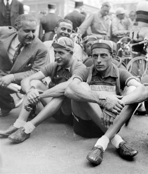 Picture Taken In July 1949 Of Italian Cyclists Gino Bartali L And