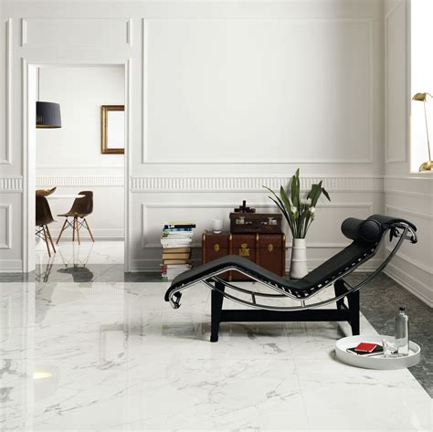 Porcelain Stoneware Wall Floor Tiles With Marble Effect Anima Statuario