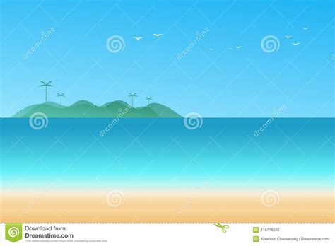 Fondo Del Paisaje Marino Del Ejemplo Del Vector Ilustración del Vector