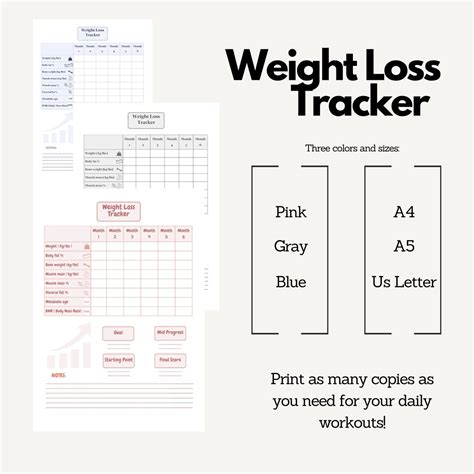 Printable Weight Loss Tracker Shed The Pounds And Crush Your Goals