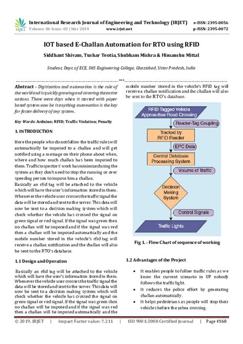 (PDF) IRJET- IOT based E-Challan Automation for RTO using RFID 