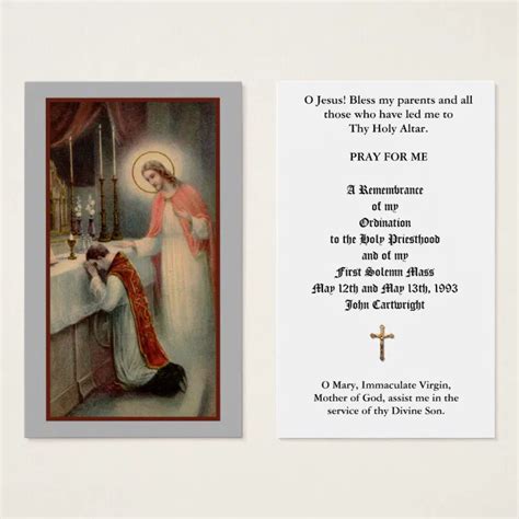 Traditional Catholic Priest Ordination Holy Cards | Zazzle