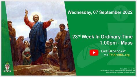 Catholic Weekday Mass Online L Wednesday Rd Week In Ordinary Time