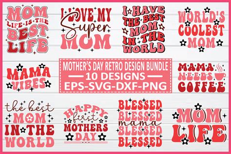 Mothers Day Retro Design Bundle Grafik Von Smart Design · Creative Fabrica