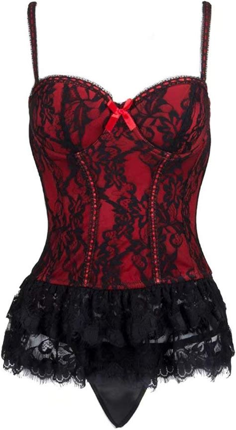 Lingerlove Women Plus Size Sexy Floral Lace Garter Lingerie Chemise