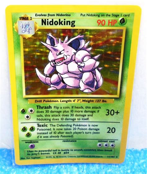 Nidoking Card Pokemon Unlimited Edition Holo Foil Base Set