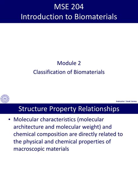 Module 02 Classes of Biomaterials | PDF | Bioceramic | Self Assembly