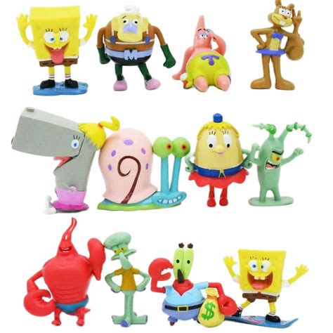 FIGURKI SpongeBob Kanciastoporty Zestaw 12 Sztuk 12572282423