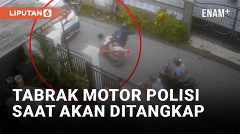 VIDEO Edan Motor Polisi Ditabrak Pelaku Penganiayaan Yang Hendak