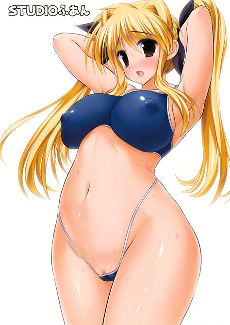 Rule 34 1girls Arms Behind Head Backless Panties Blonde Hair Blush Breasts Brown Eyes Cameltoe